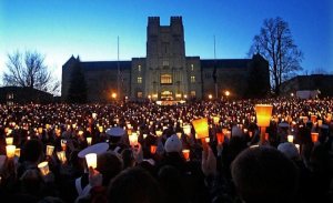 Vigil for victims of mass shooting at Virginia Tech (credit: vt.edu)